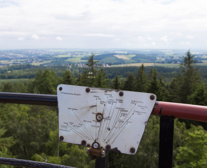 Richtungsweiser auf dem Aussichtsturm