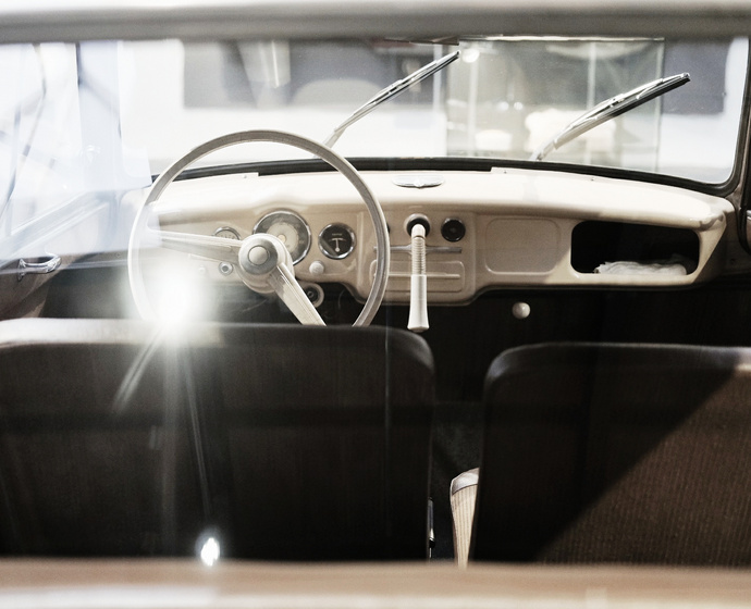 Inside of an oldtimer car