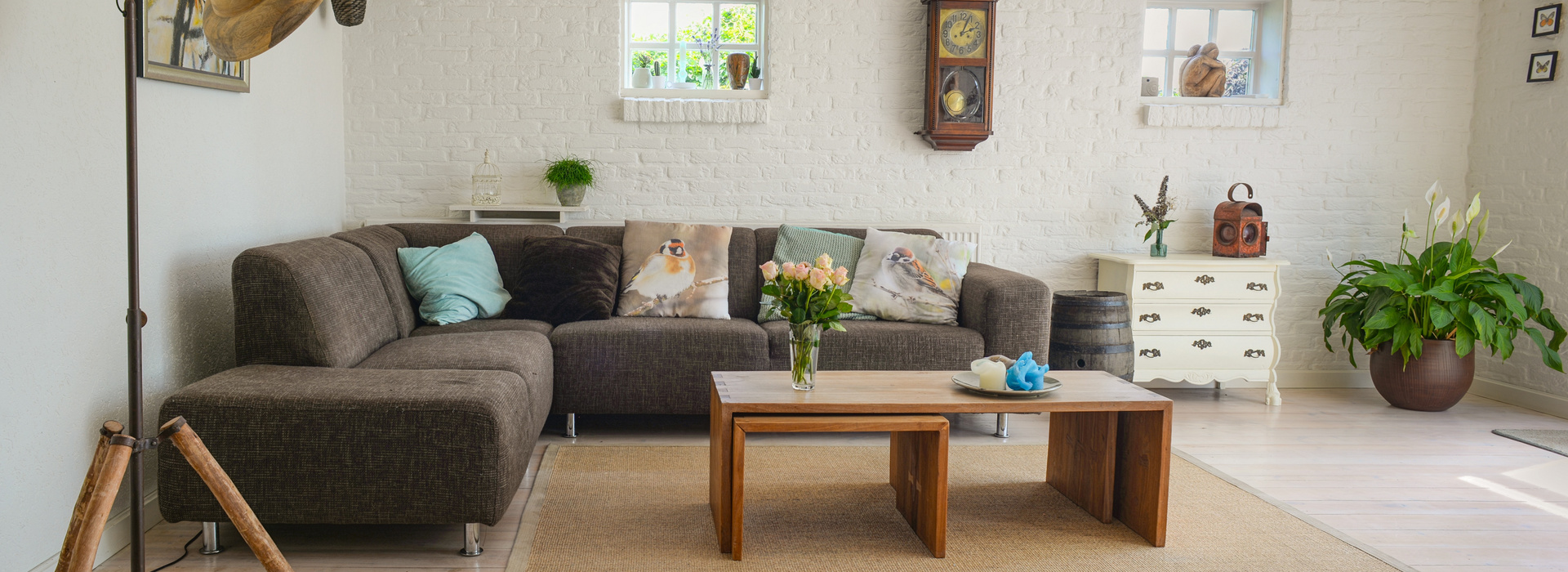 Brown wooden center table